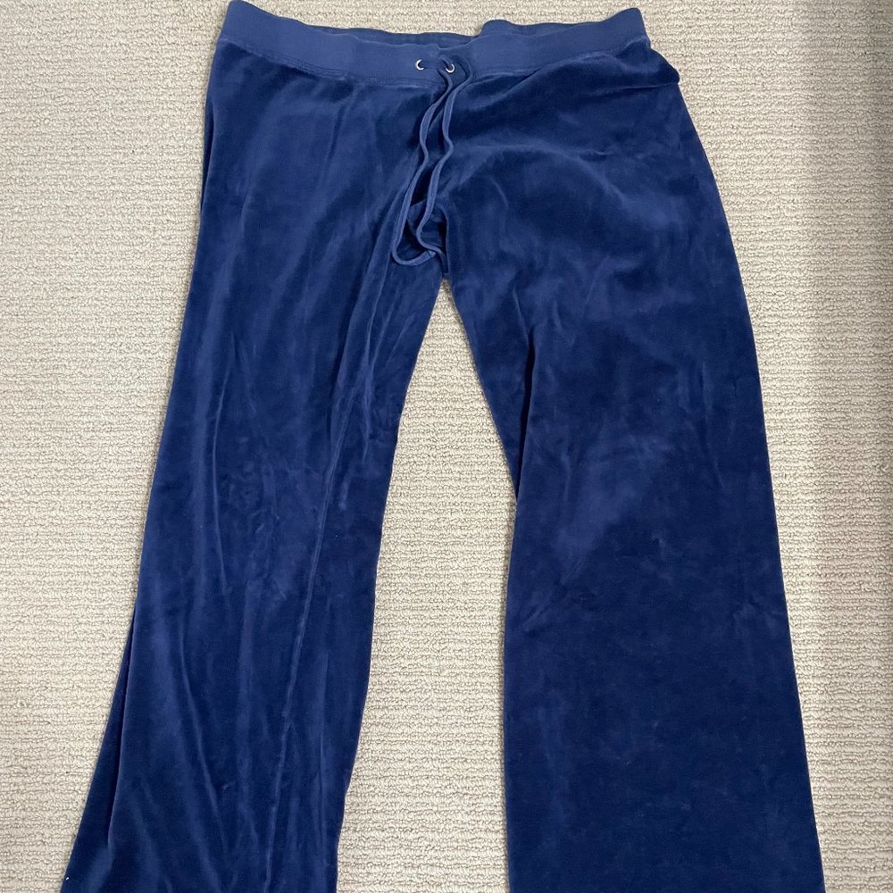 Juicy Couture Blue Velour Lounge Pants Size XL
